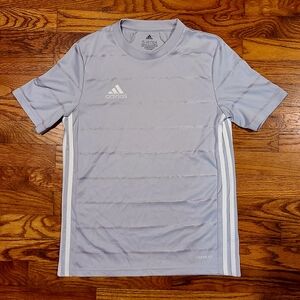 Adidas Gray Short Sleeve Performance Tee Youth Large